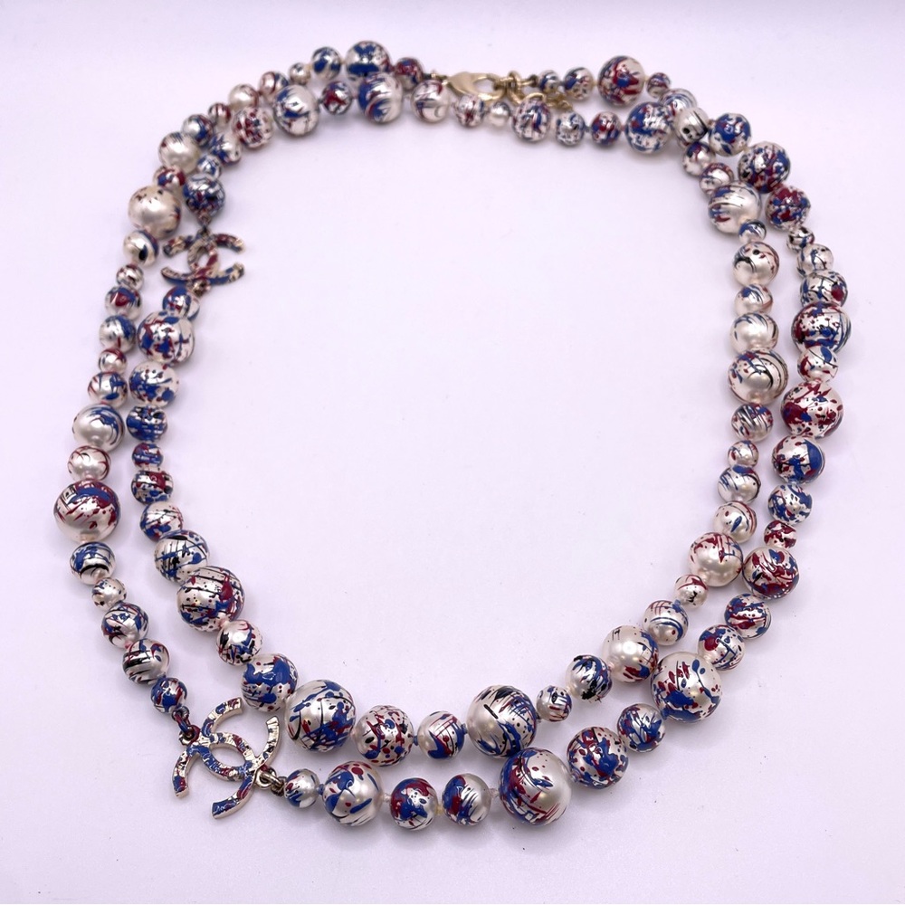 Chanel CC Graffiti Paint Splatter Necklace
